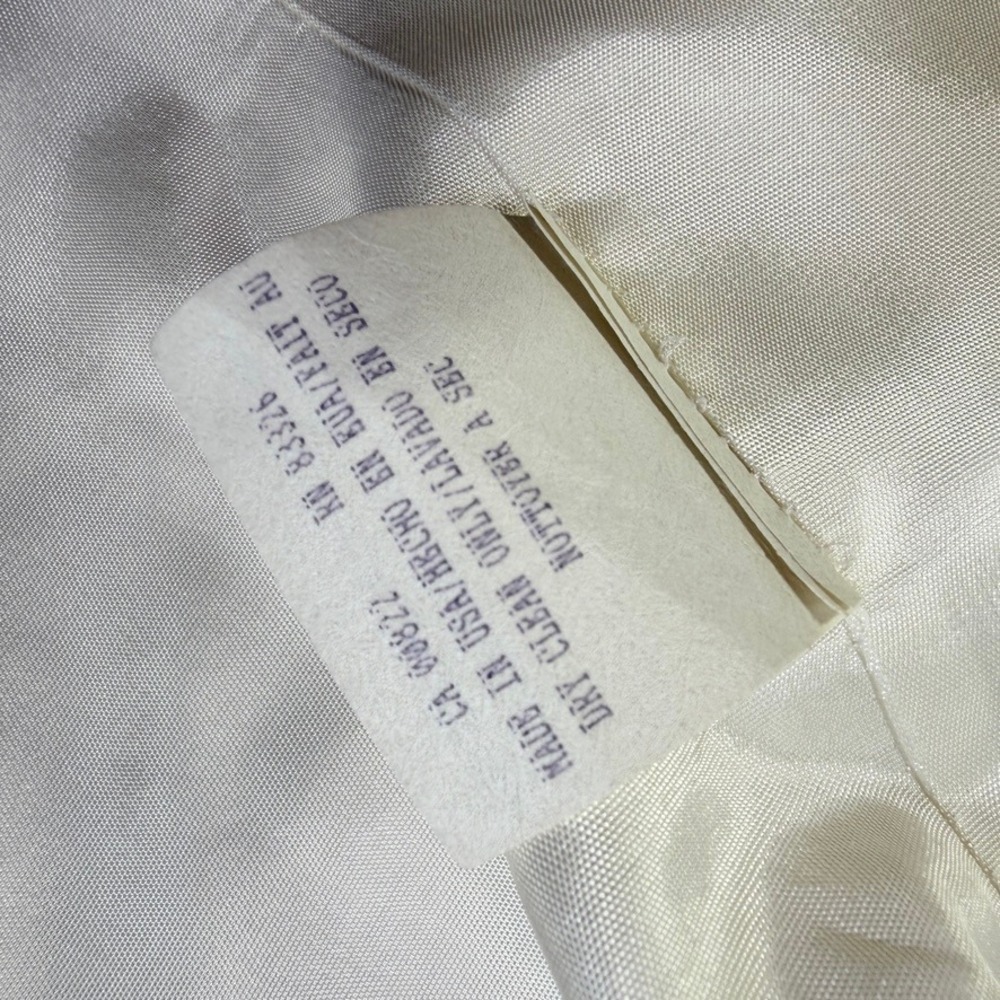 Vintage 90s White Satin Ruffle Rhinestone Tuxedo Vest M En Francais Huey - Picture 10 of 12